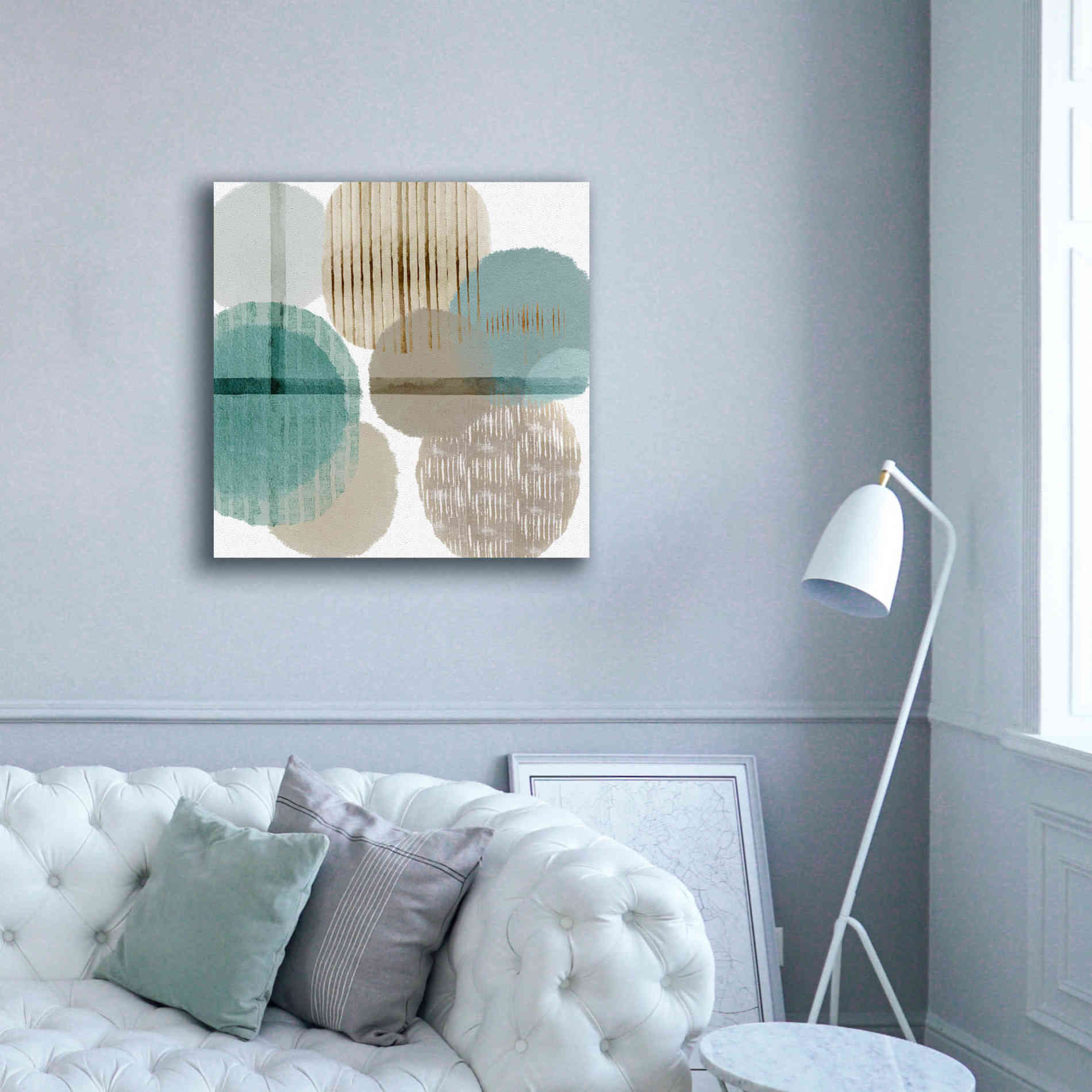'Teal Harmony I' by Flora Kouta Giclee Canvas Wall Art,37 x 37