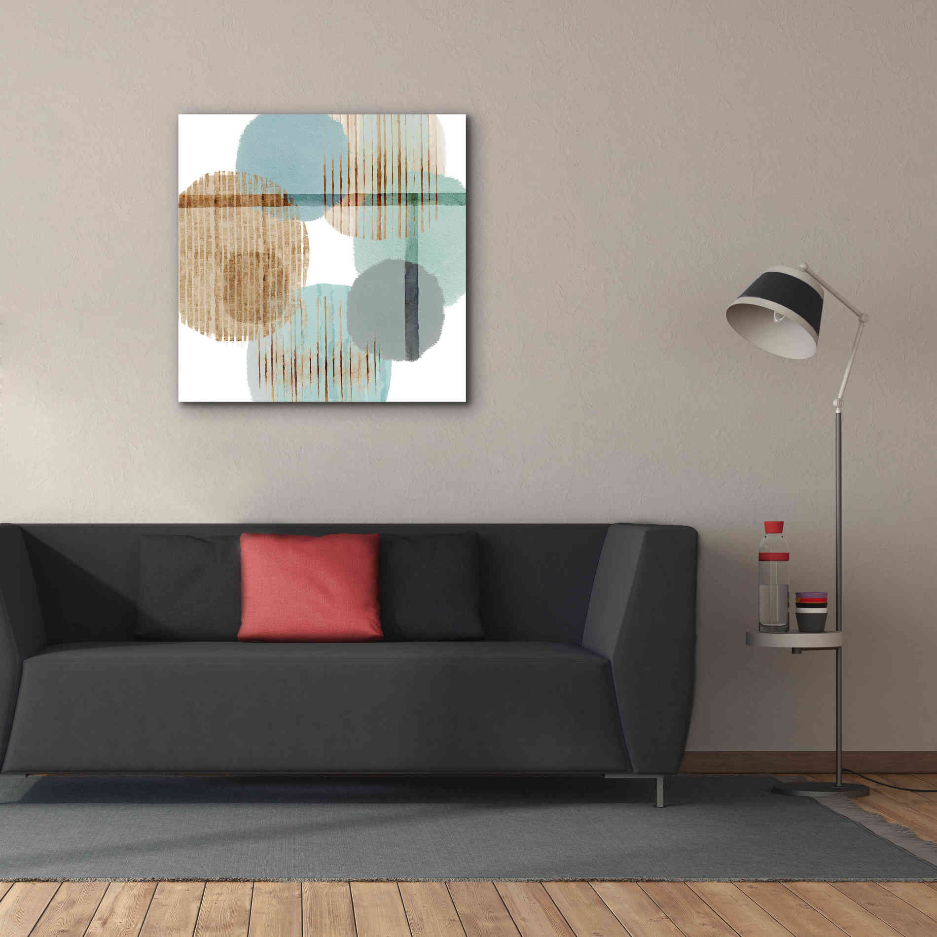 'Teal Harmony II' by Flora Kouta Giclee Canvas Wall Art,37 x 37