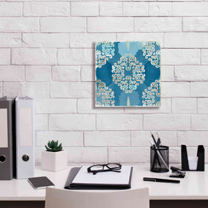 'Royal Blue Tile III' by Flora Kouta Giclee Canvas Wall Art,12 x 12