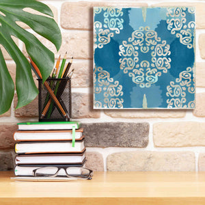 'Royal Blue Tile III' by Flora Kouta Giclee Canvas Wall Art,12 x 12