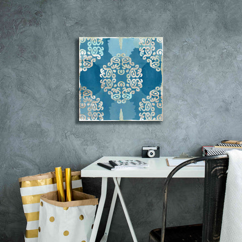 Image of 'Royal Blue Tile III' by Flora Kouta Giclee Canvas Wall Art,18 x 18
