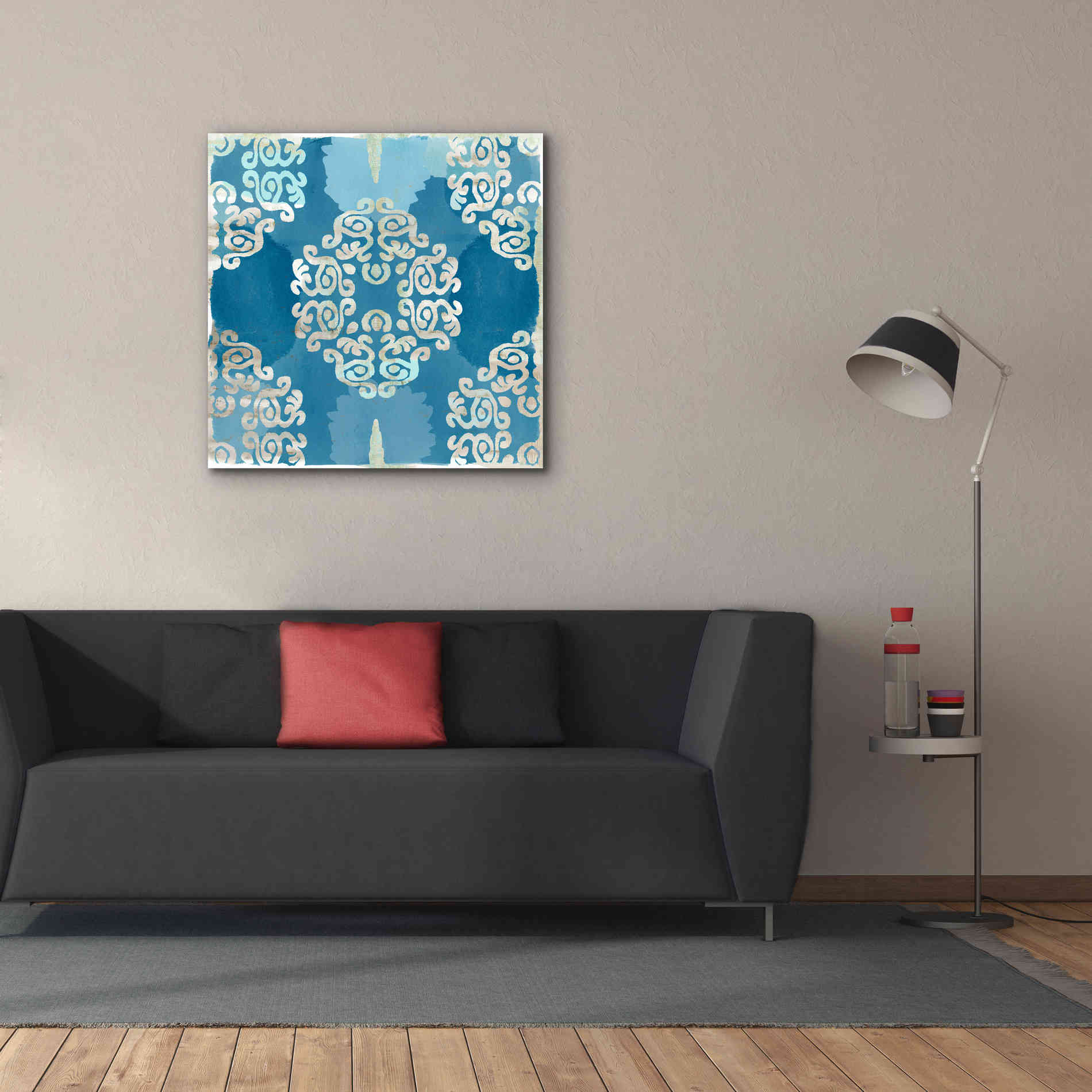 'Royal Blue Tile III' by Flora Kouta Giclee Canvas Wall Art,37 x 37