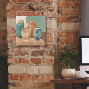 'Earthenware Pots I' by Flora Kouta Giclee Canvas Wall Art,12 x 12