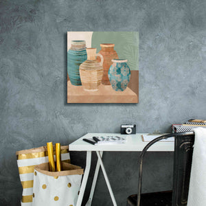'Earthenware Pots I' by Flora Kouta Giclee Canvas Wall Art,18 x 18