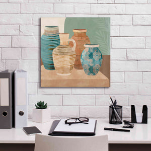 'Earthenware Pots I' by Flora Kouta Giclee Canvas Wall Art,18 x 18