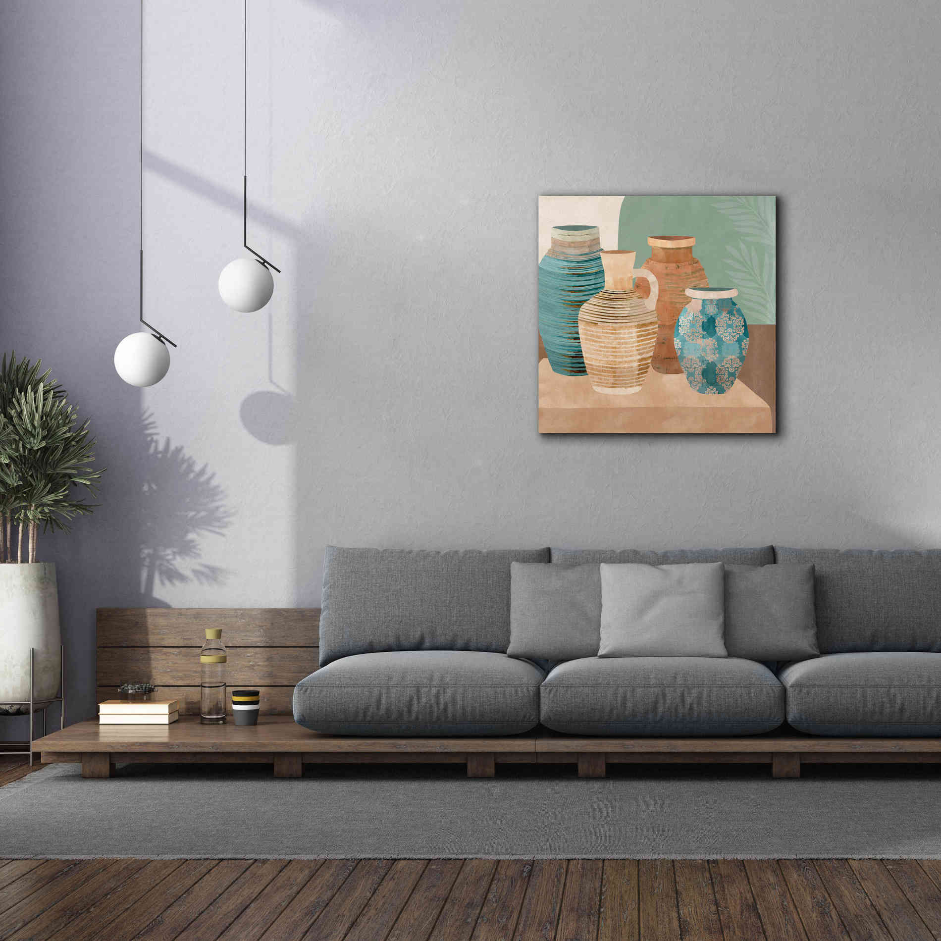 'Earthenware Pots I' by Flora Kouta Giclee Canvas Wall Art,37 x 37