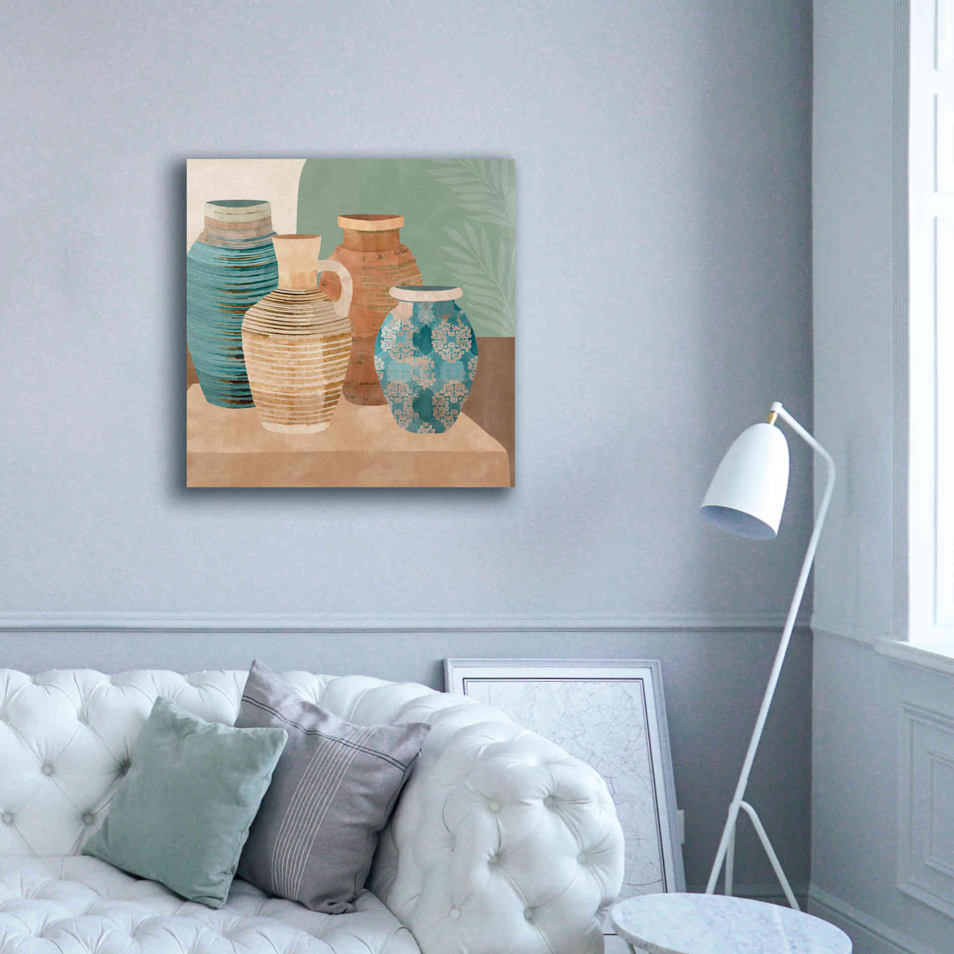'Earthenware Pots I' by Flora Kouta Giclee Canvas Wall Art,37 x 37