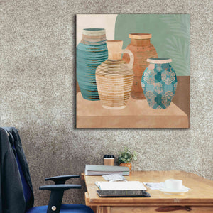 'Earthenware Pots I' by Flora Kouta Giclee Canvas Wall Art,37 x 37