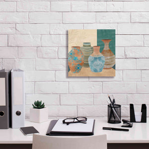 'Earthenware Pots II' by Flora Kouta Giclee Canvas Wall Art,12 x 12
