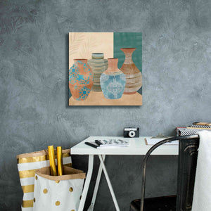 'Earthenware Pots II' by Flora Kouta Giclee Canvas Wall Art,18 x 18