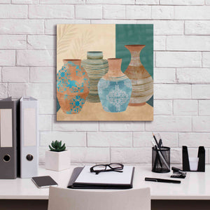 'Earthenware Pots II' by Flora Kouta Giclee Canvas Wall Art,18 x 18