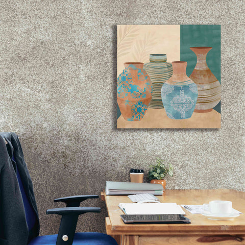 Image of 'Earthenware Pots II' by Flora Kouta Giclee Canvas Wall Art,26 x 26