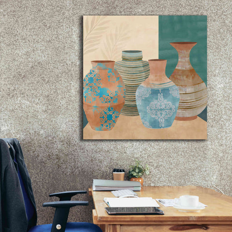Image of 'Earthenware Pots II' by Flora Kouta Giclee Canvas Wall Art,37 x 37