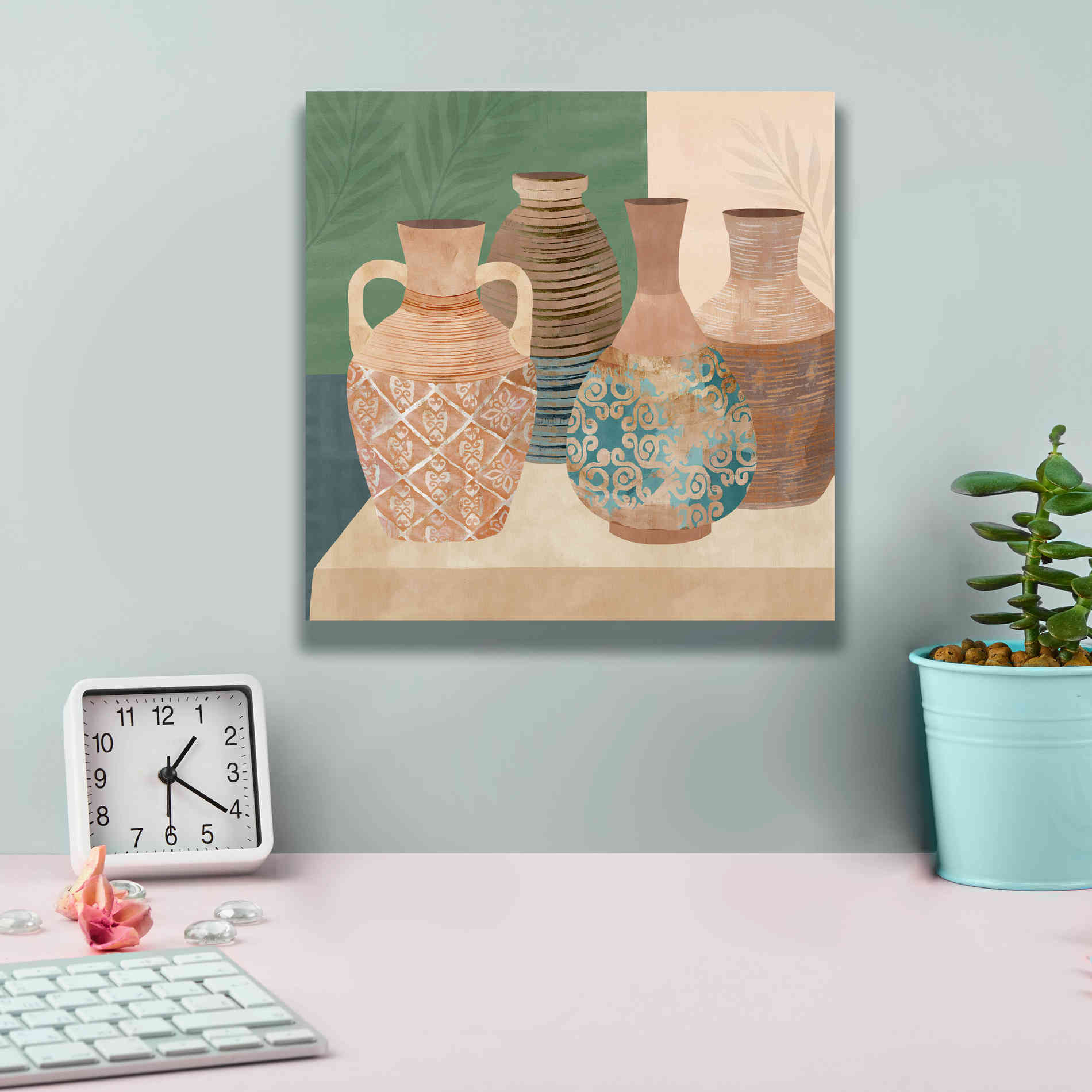 'Earthenware Pots III' by Flora Kouta Giclee Canvas Wall Art,12 x 12