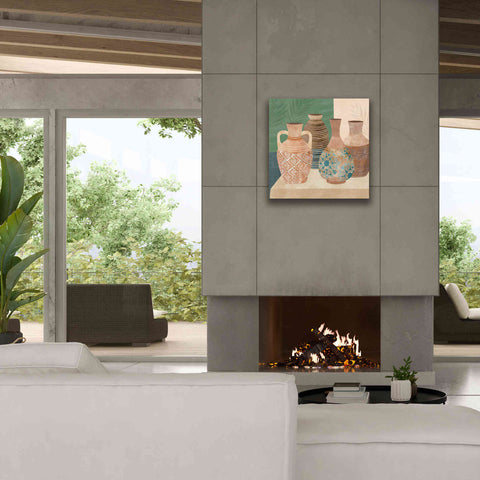 Image of 'Earthenware Pots III' by Flora Kouta Giclee Canvas Wall Art,26 x 26