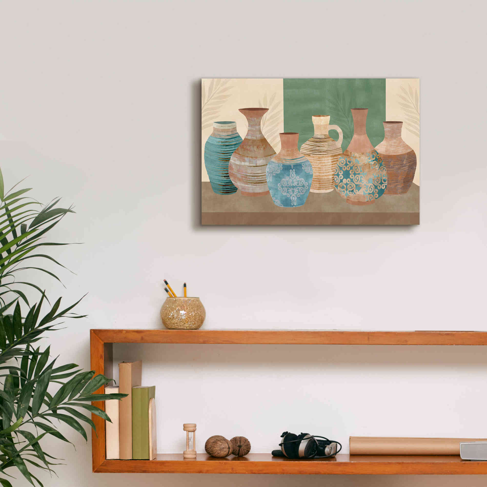 'Earthenwared Pots IV' by Flora Kouta Giclee Canvas Wall Art,18 x 12
