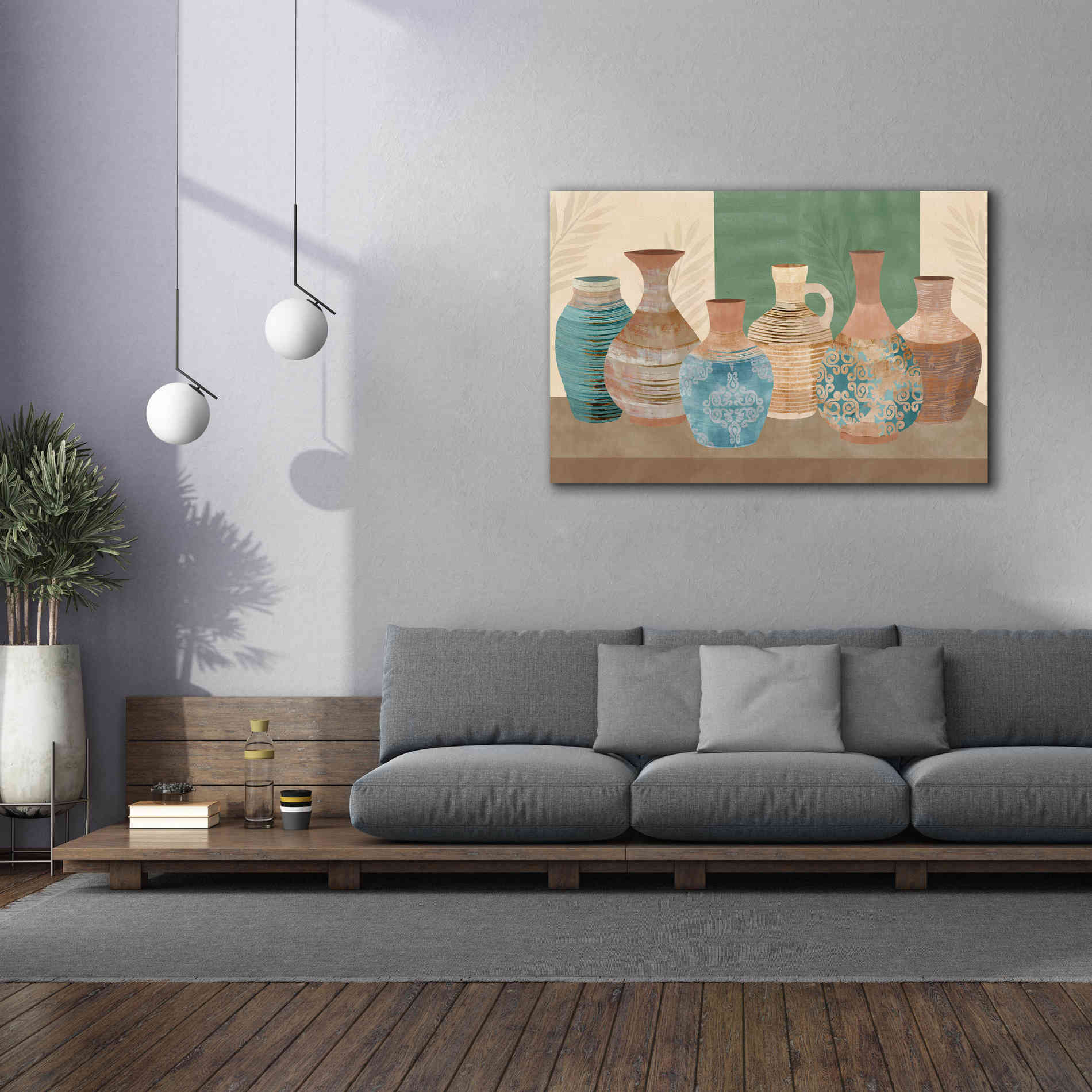 'Earthenwared Pots IV' by Flora Kouta Giclee Canvas Wall Art,60 x 40