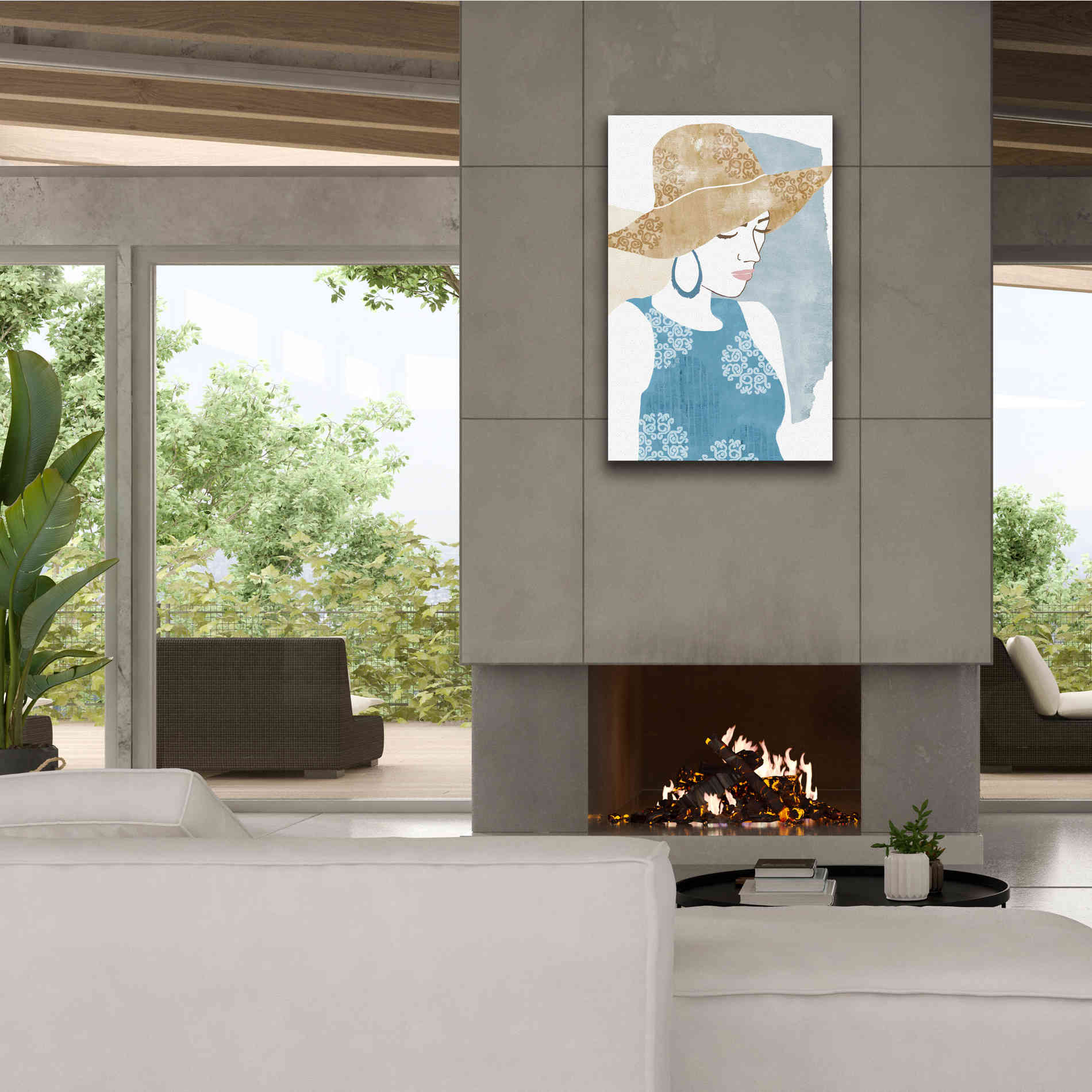 'Chapeau Boho I' by Flora Kouta Giclee Canvas Wall Art,26 x 40