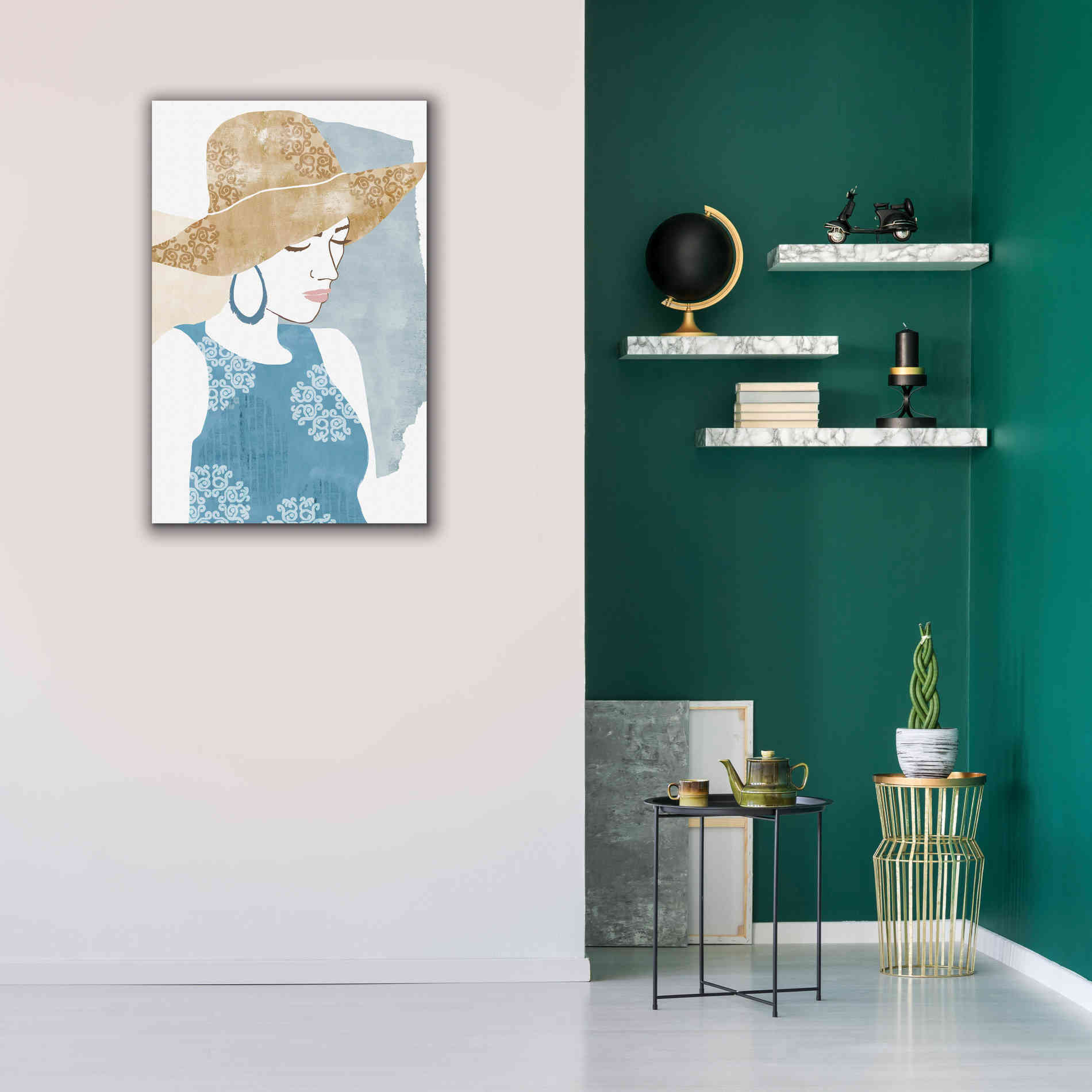 'Chapeau Boho I' by Flora Kouta Giclee Canvas Wall Art,26 x 40