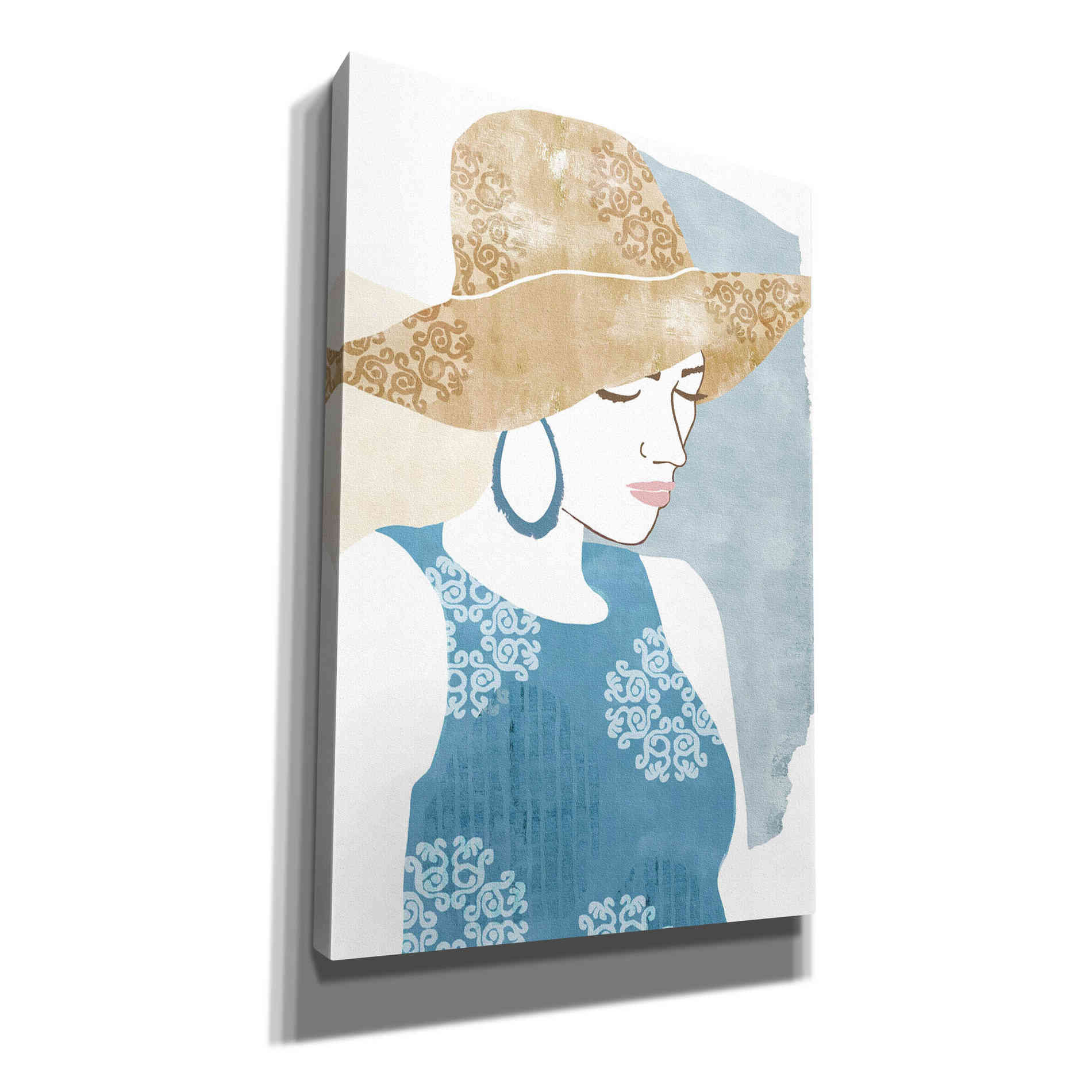'Chapeau Boho I' by Flora Kouta Giclee Canvas Wall Art