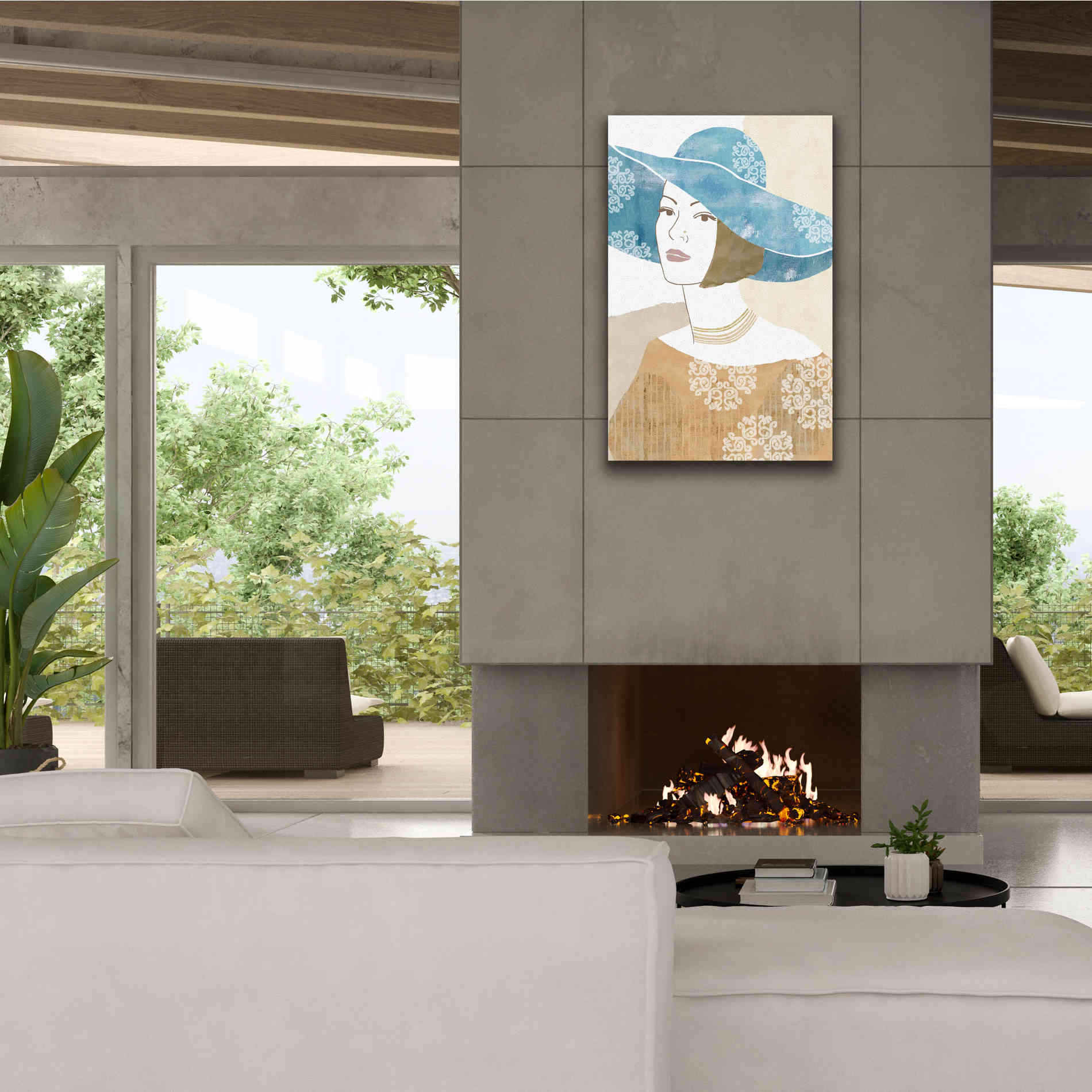 'Chapeau Boho II' by Flora Kouta Giclee Canvas Wall Art,26 x 40