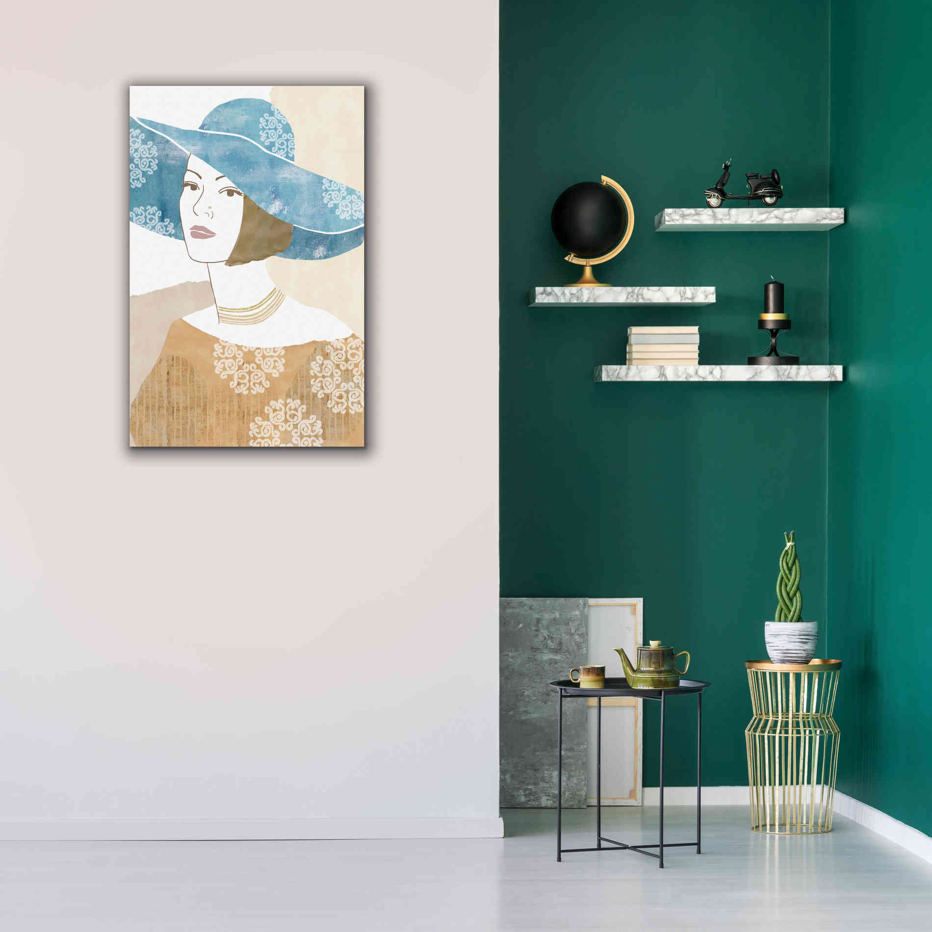 'Chapeau Boho II' by Flora Kouta Giclee Canvas Wall Art,26 x 40