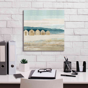'Stone Bay Huts I' by Flora Kouta Giclee Canvas Wall Art,18 x 18