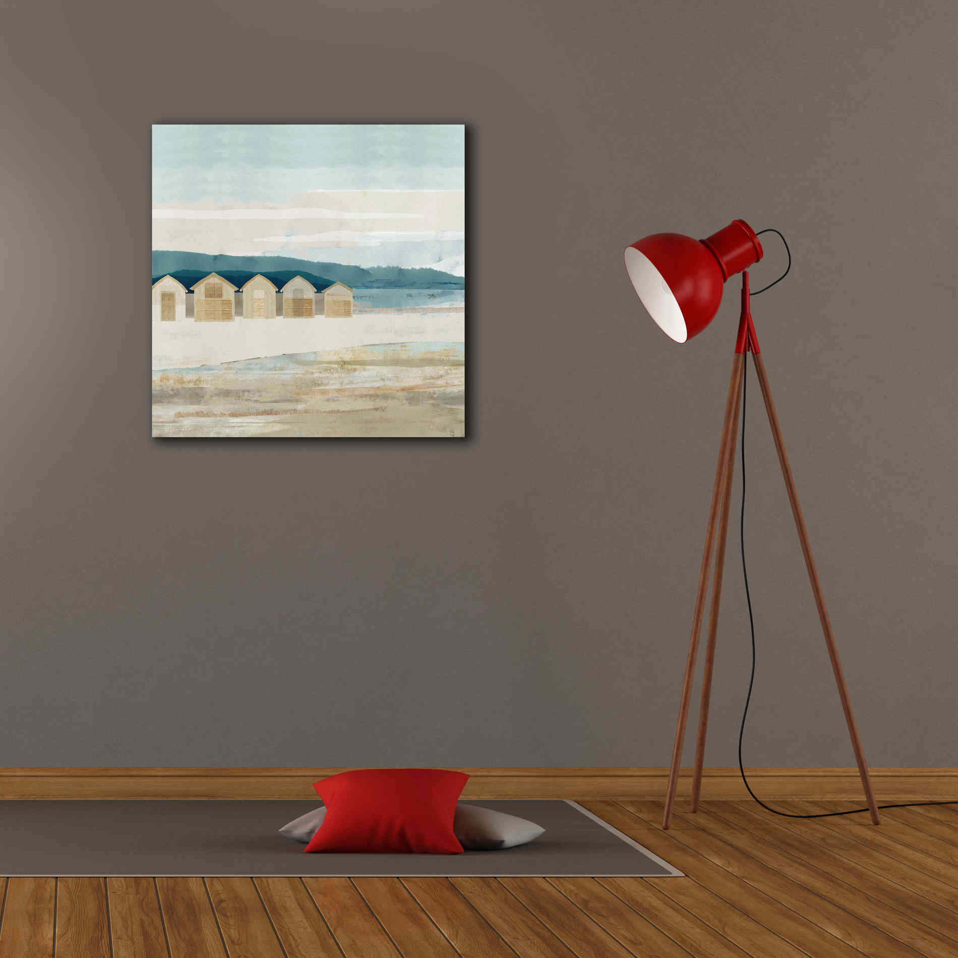'Stone Bay Huts I' by Flora Kouta Giclee Canvas Wall Art,26 x 26