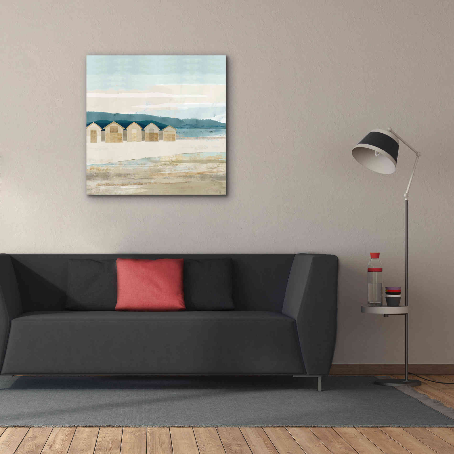 'Stone Bay Huts I' by Flora Kouta Giclee Canvas Wall Art,37 x 37