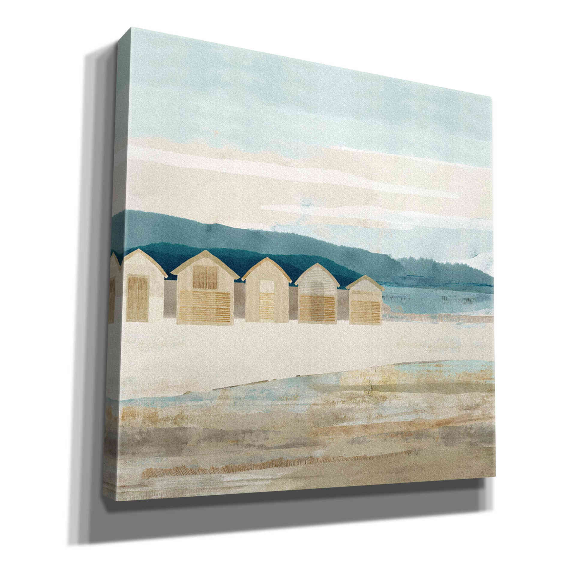 'Stone Bay Huts I' by Flora Kouta Giclee Canvas Wall Art