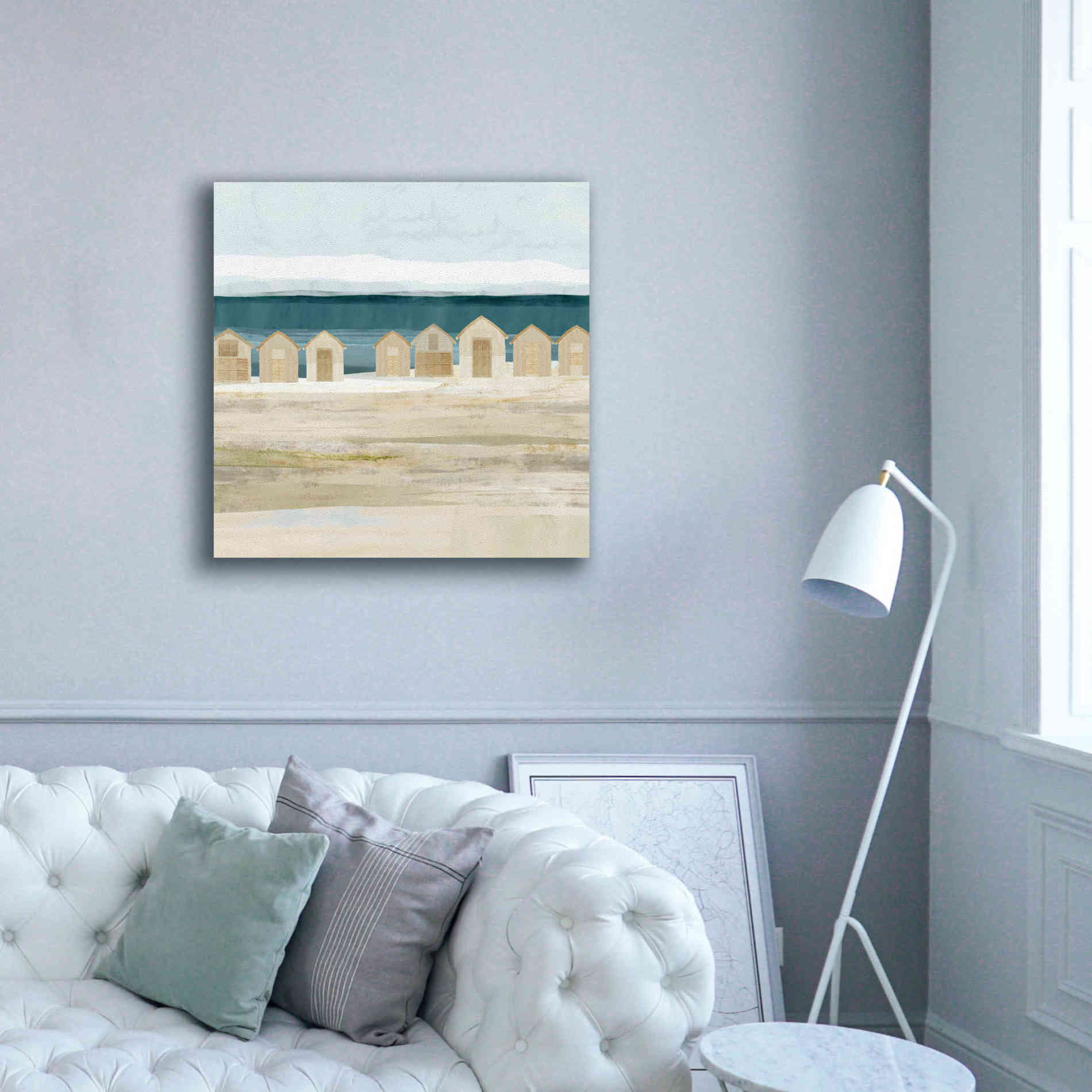 'Stone Bay Huts II' by Flora Kouta Giclee Canvas Wall Art,37 x 37