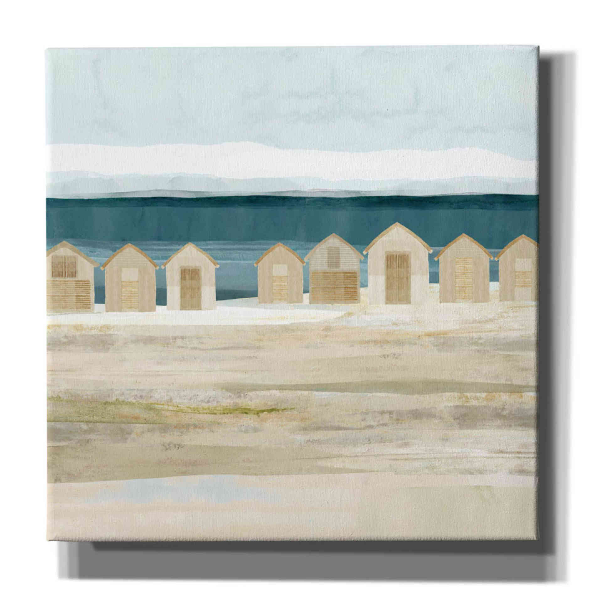 'Stone Bay Huts II' by Flora Kouta Giclee Canvas Wall Art