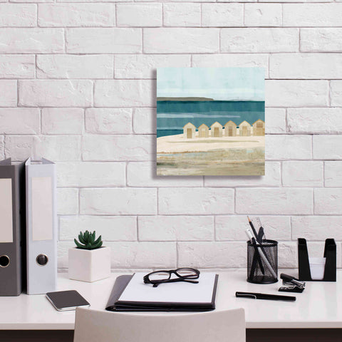 Image of 'Stone Bay Huts III' by Flora Kouta Giclee Canvas Wall Art,12 x 12