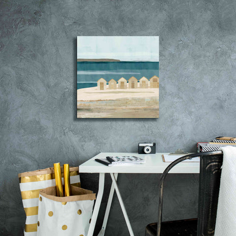 Image of 'Stone Bay Huts III' by Flora Kouta Giclee Canvas Wall Art,18 x 18