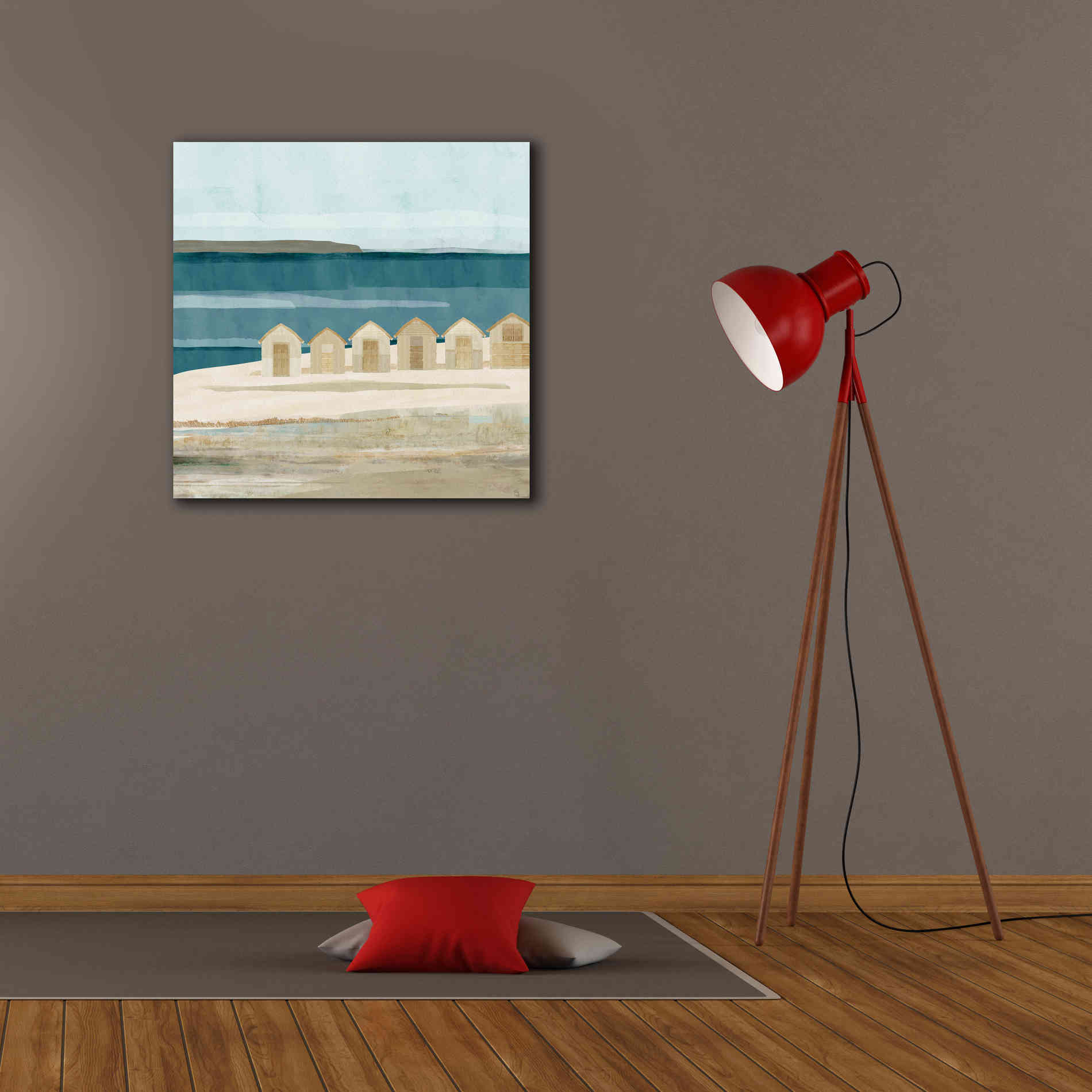 'Stone Bay Huts III' by Flora Kouta Giclee Canvas Wall Art,26 x 26