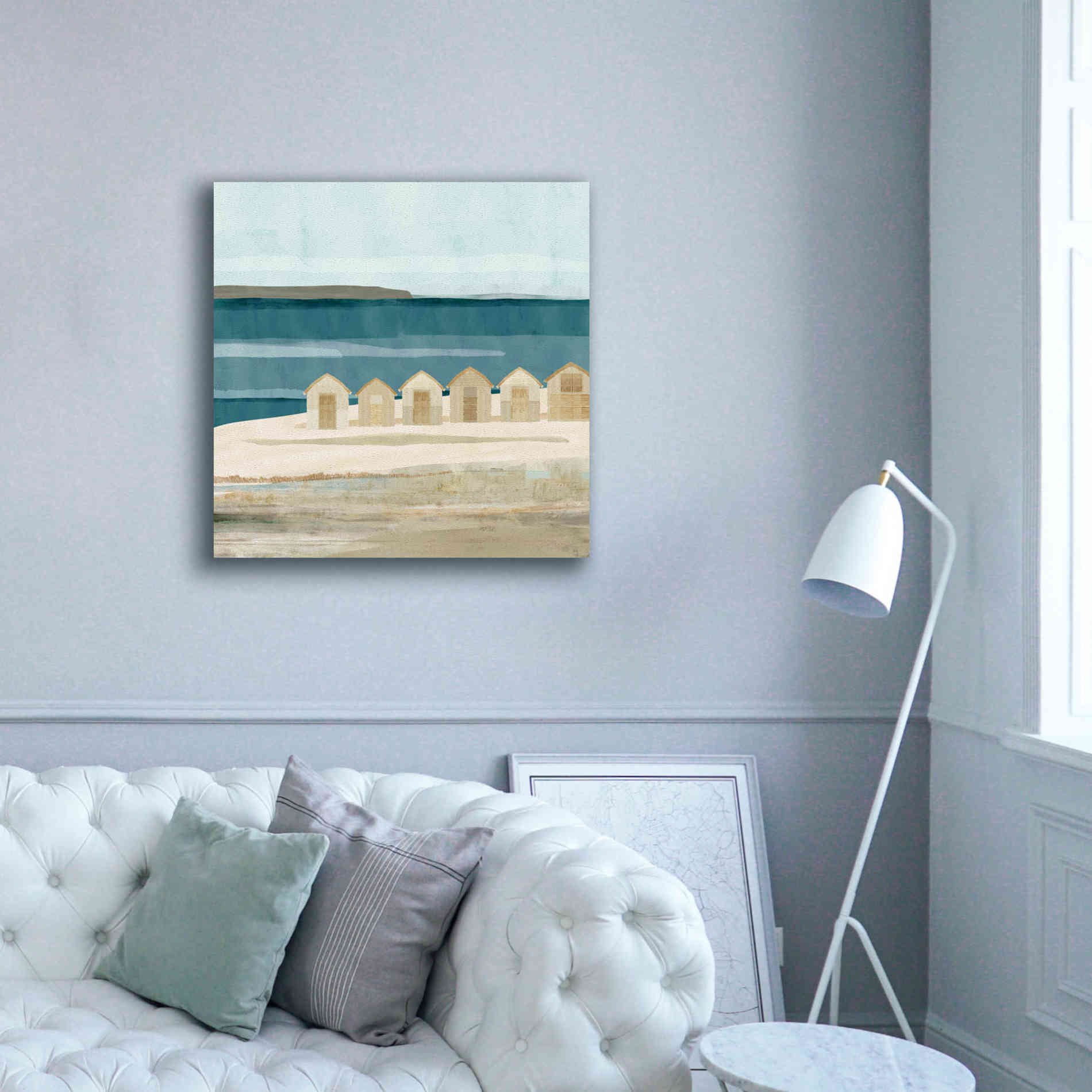 'Stone Bay Huts III' by Flora Kouta Giclee Canvas Wall Art,37 x 37