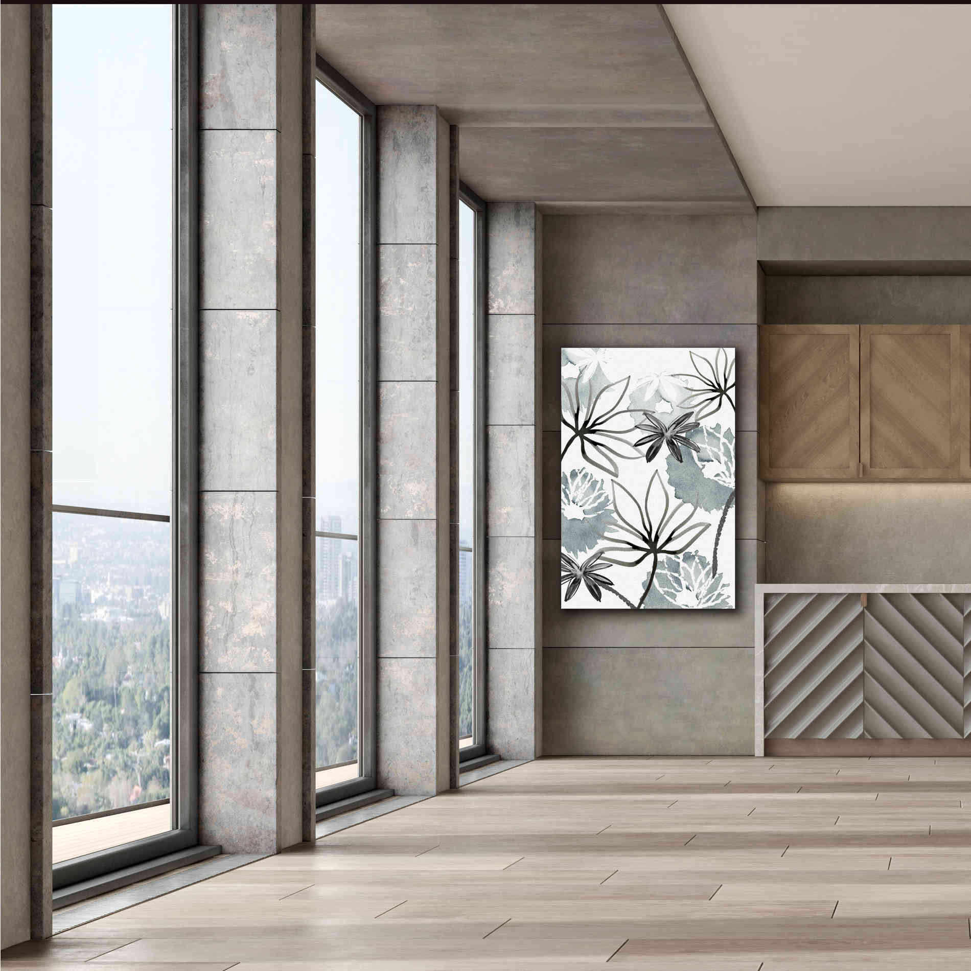 'Monochrome Flowers II' by Flora Kouta Giclee Canvas Wall Art,40 x 60