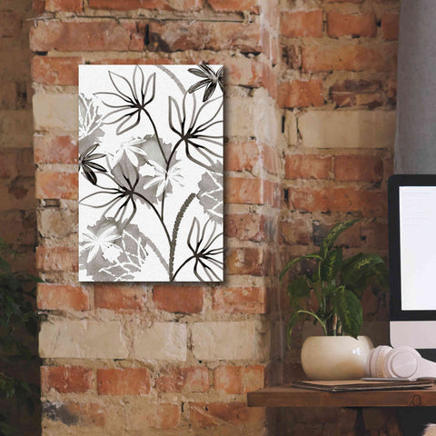 Image of 'Monochrome Flowers III' by Flora Kouta Giclee Canvas Wall Art,12 x 18