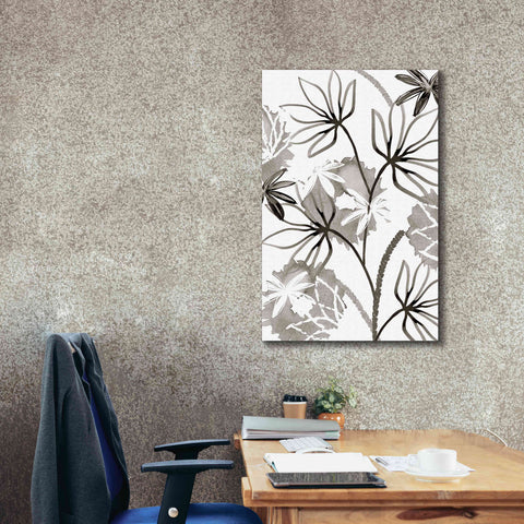 Image of 'Monochrome Flowers III' by Flora Kouta Giclee Canvas Wall Art,26 x 40