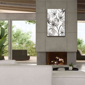 'Monochrome Flowers III' by Flora Kouta Giclee Canvas Wall Art,26 x 40
