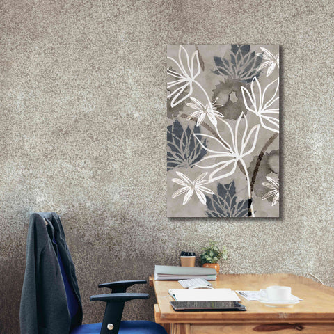 Image of 'Monochrome Flowers IV' by Flora Kouta Giclee Canvas Wall Art,26 x 40