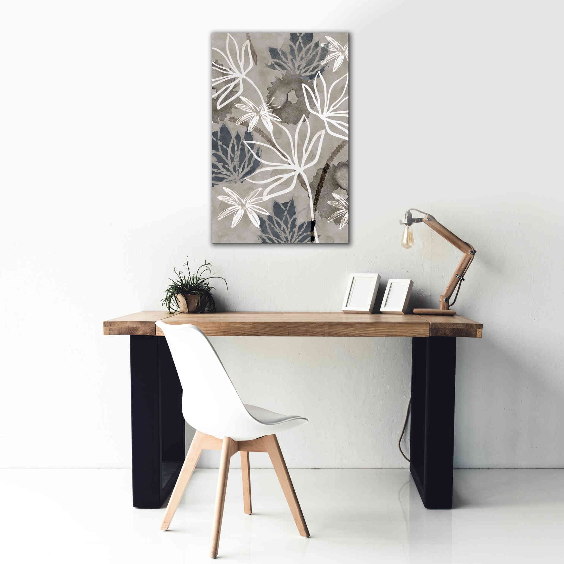 'Monochrome Flowers IV' by Flora Kouta Giclee Canvas Wall Art,26 x 40