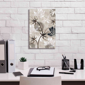 'Monochrome Flowers V' by Flora Kouta Giclee Canvas Wall Art,12 x 18