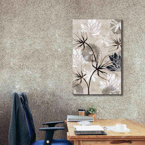 Image of 'Monochrome Flowers V' by Flora Kouta Giclee Canvas Wall Art,26 x 40