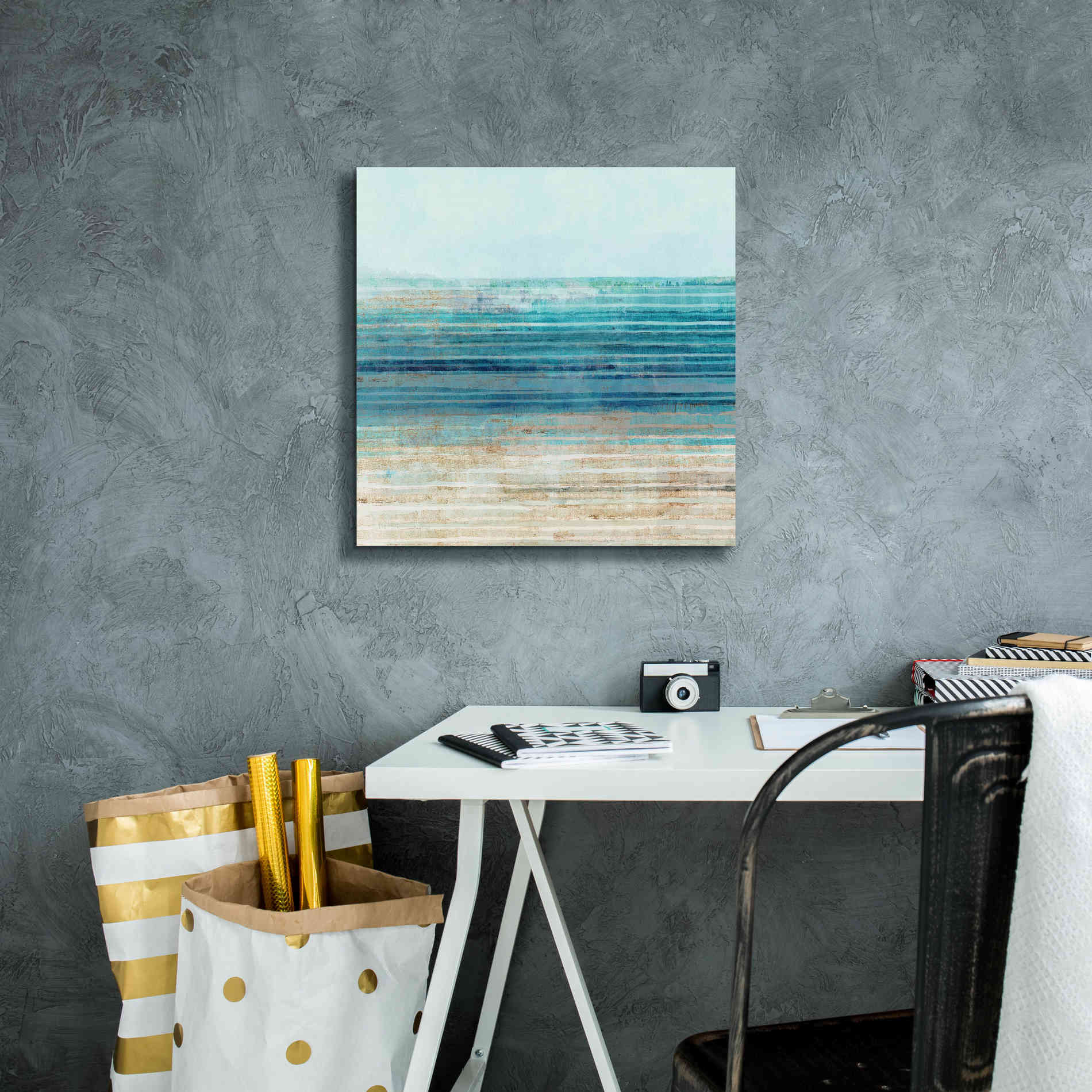 'Ocean Daydream I' by Flora Kouta Giclee Canvas Wall Art,18 x 18