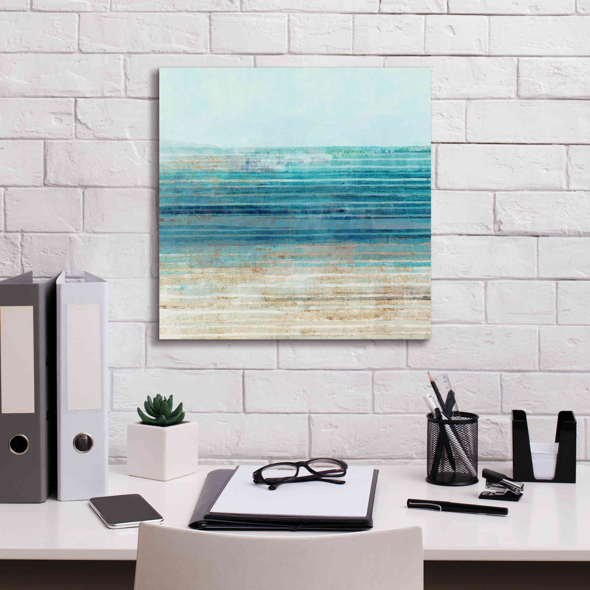 'Ocean Daydream I' by Flora Kouta Giclee Canvas Wall Art,18 x 18