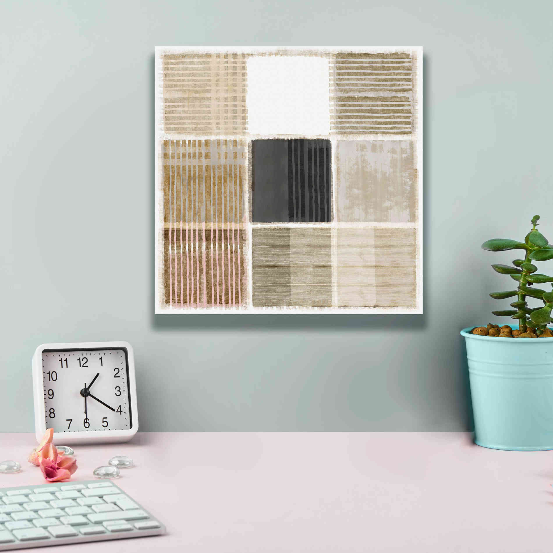 'Natural Patchwork I' by Flora Kouta Giclee Canvas Wall Art,12 x 12
