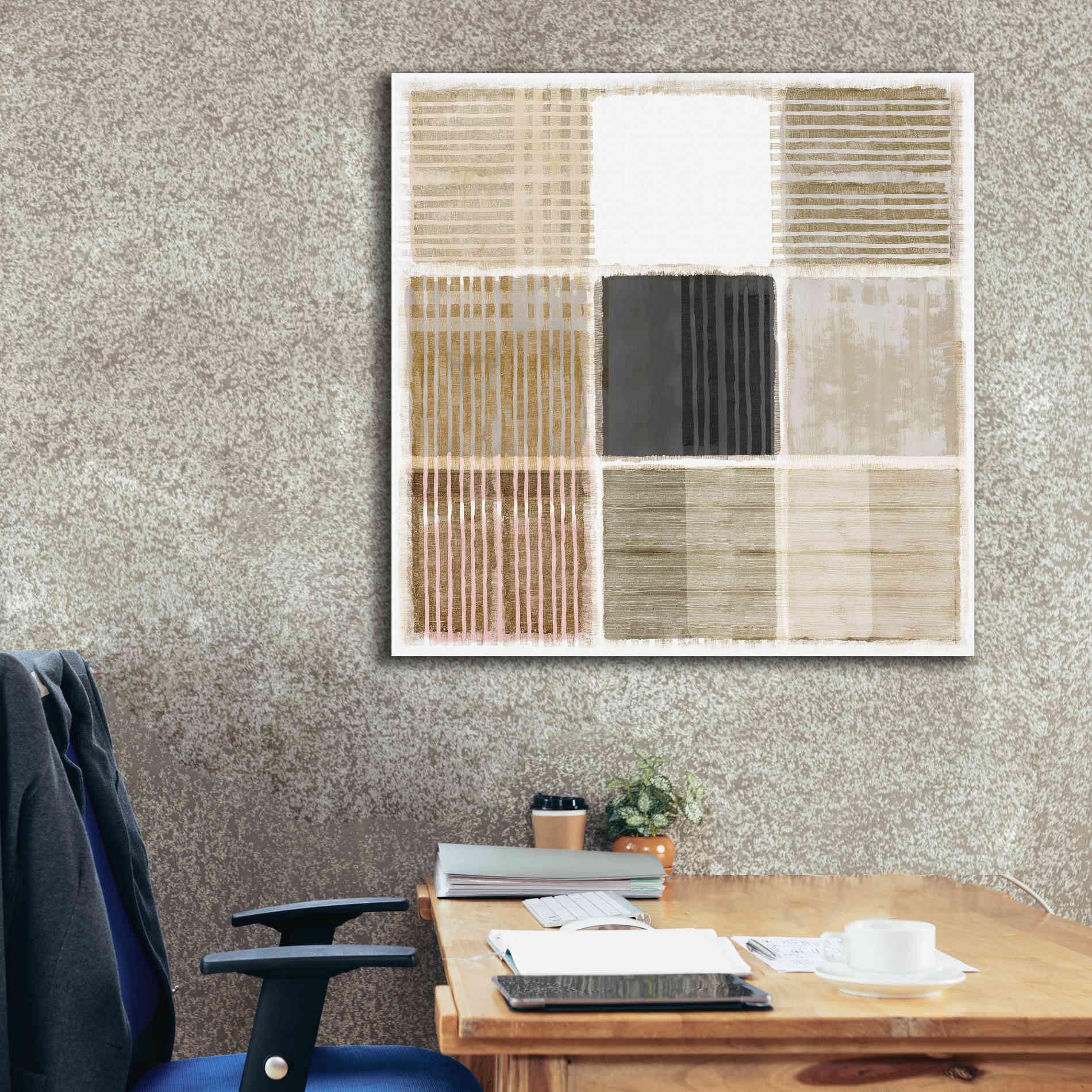 'Natural Patchwork I' by Flora Kouta Giclee Canvas Wall Art,37 x 37