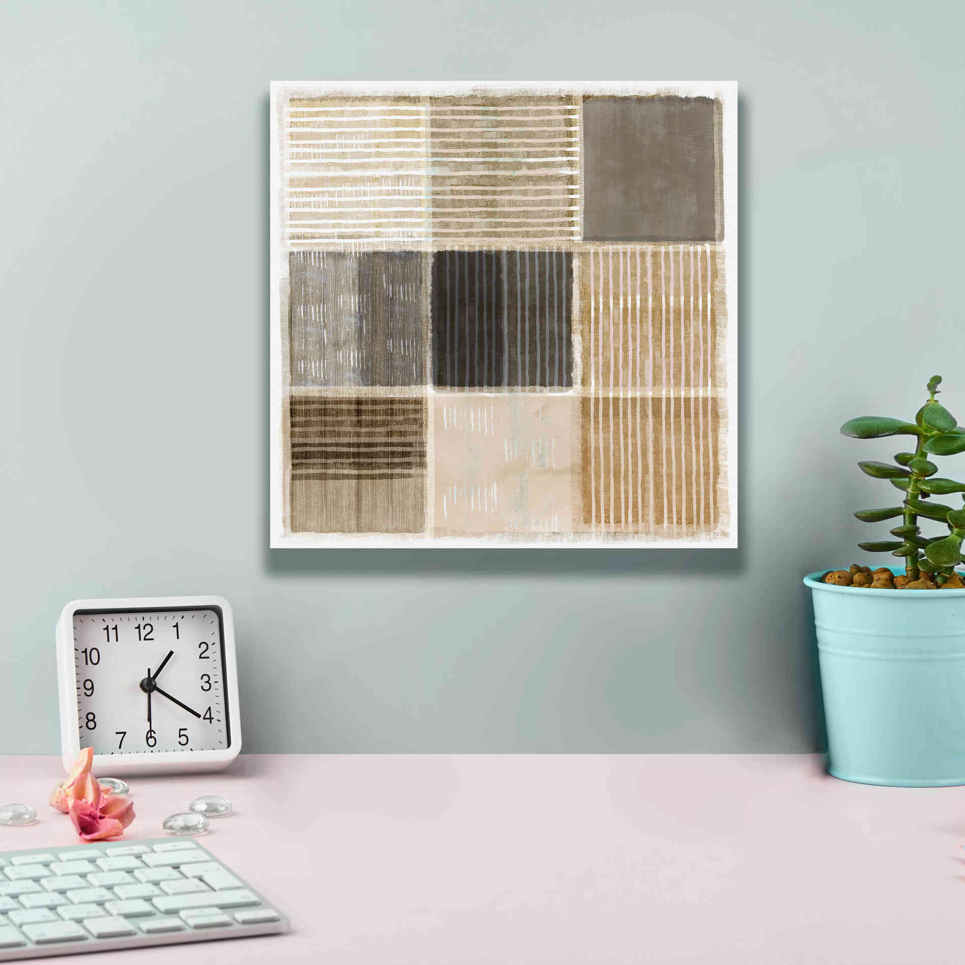 'Natural Patchwork II' by Flora Kouta Giclee Canvas Wall Art,12 x 12
