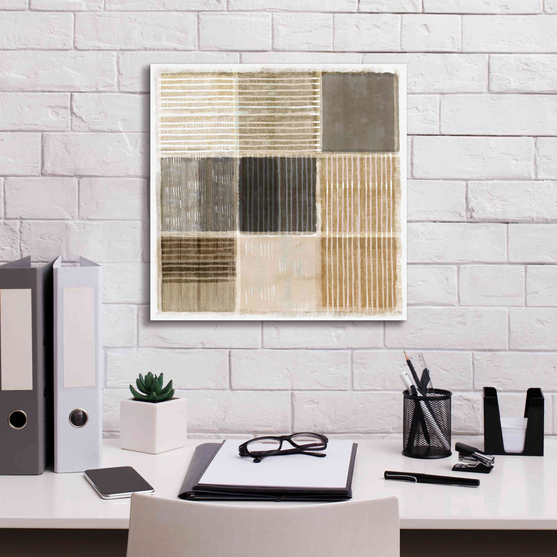 'Natural Patchwork II' by Flora Kouta Giclee Canvas Wall Art,18 x 18